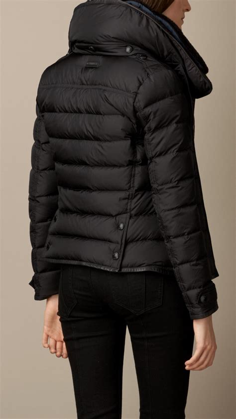 burberry down-filled puffer jacket with shearling top collar|vintage Burberry puffer jacket.